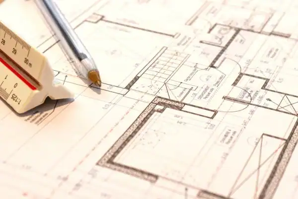 Image of architect Bentley drawings